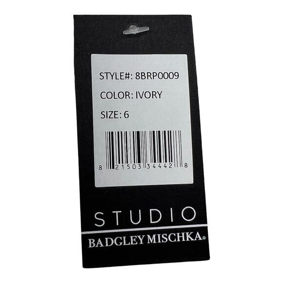 Badgley Mischka Studio Women's Size 6 Dress Pants Ivory White Cuffed Hem NWT - Picture 5 of 7